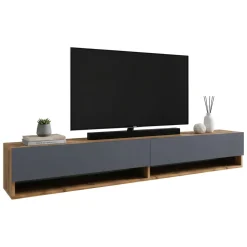 Porta TV quercia e antracite 180x31x29h cm 2 ante - Compasso