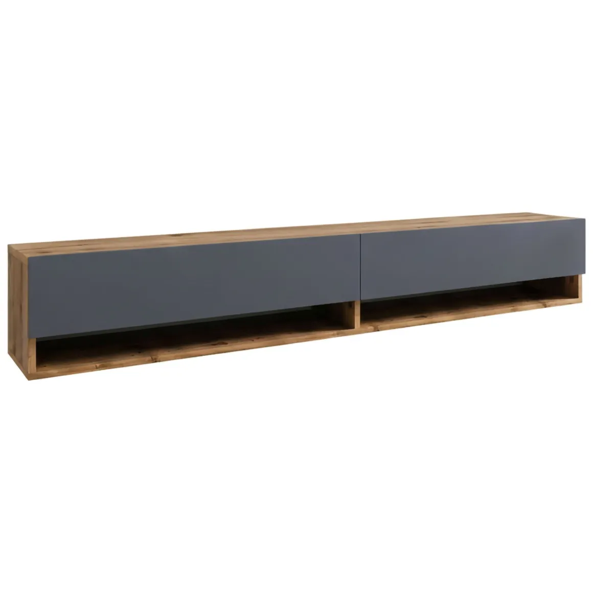 Porta TV quercia e antracite 180x31x29h cm 2 ante - Compasso