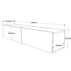 Porta TV quercia e bianco 140x31x29h cm 2 ante - Principi