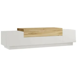 Mobili Porta Tv|Salotto > Dmora Porta TV quercia e bianco 160x37x38h cm 2 ante - Baiano Bianco, Marrone Quercia