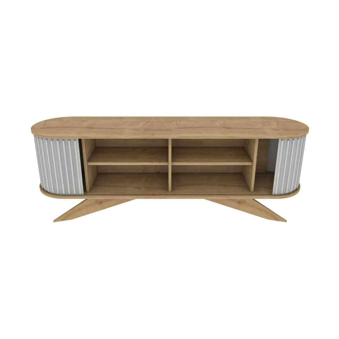 Porta TV quercia e bianco 180x43x60h cm in legno - Bailu