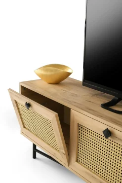 Porta TV quercia e nero 180x40x60h cm 2 ante e 2 cassetti - Apollinare