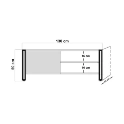 Porta TV quercia e nero 130x45x50h cm in legno - Luban