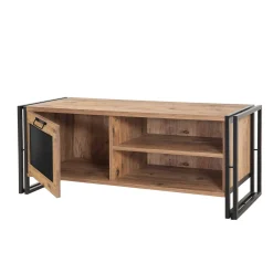 Porta TV quercia e nero 130x45x50h cm in legno - Luban
