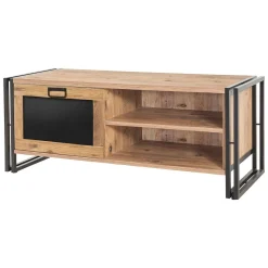 Porta TV quercia e nero 130x45x50h cm in legno - Luban