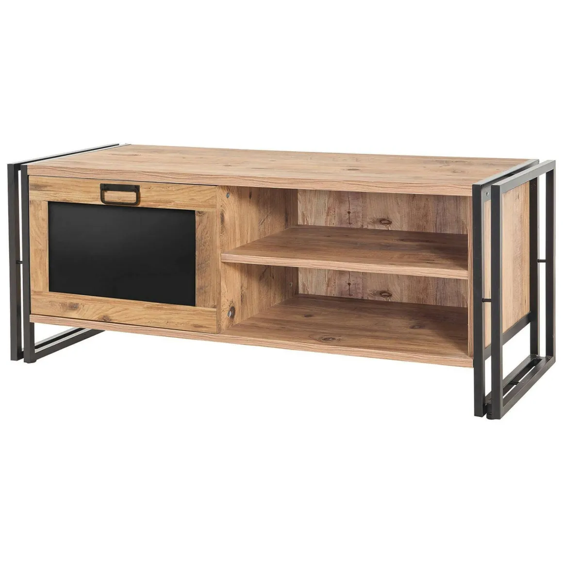 Porta TV quercia e nero 130x45x50h cm in legno - Luban