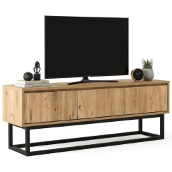 Porta TV quercia e nero 140x40x50h cm in legno - Ignazia