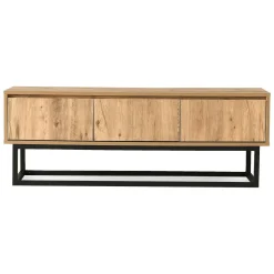 Porta TV quercia e nero 140x40x50h cm in legno - Ignazia
