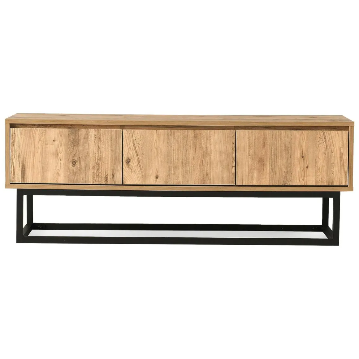 Porta TV quercia e nero 140x40x50h cm in legno - Ignazia
