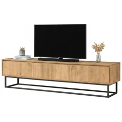 Mobili Porta Tv|Salotto > Dmora Porta TV quercia e nero 180x40x50h cm in legno - Ignazia Nero, Marrone Quercia