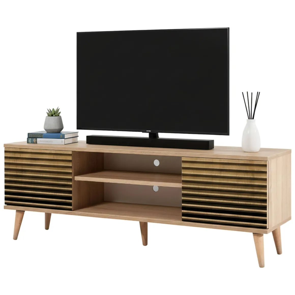 Porta TV quercia 140x40x50h cm 2 ante - Enrica