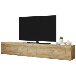 Mobili Porta Tv|Salotto > Dmora Porta TV quercia 180x31x29h cm 2 ante - Pavone Marrone Quercia