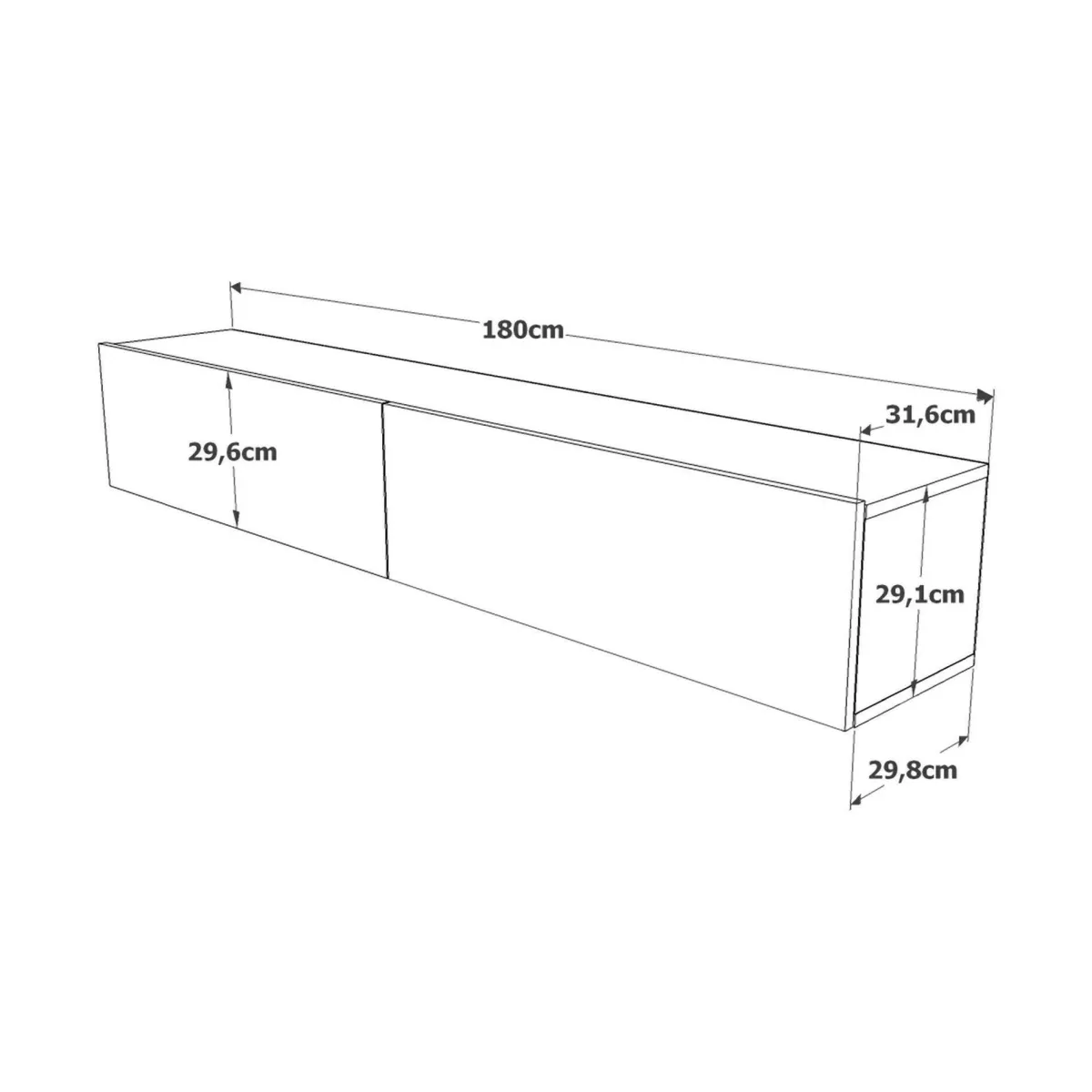 Mobili Porta Tv|Salotto > Dmora Porta TV quercia 180x31x29h cm 2 ante - Pavone Marrone Quercia