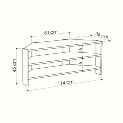 Porta TV quercia 114x36x45h cm in legno - Centauro