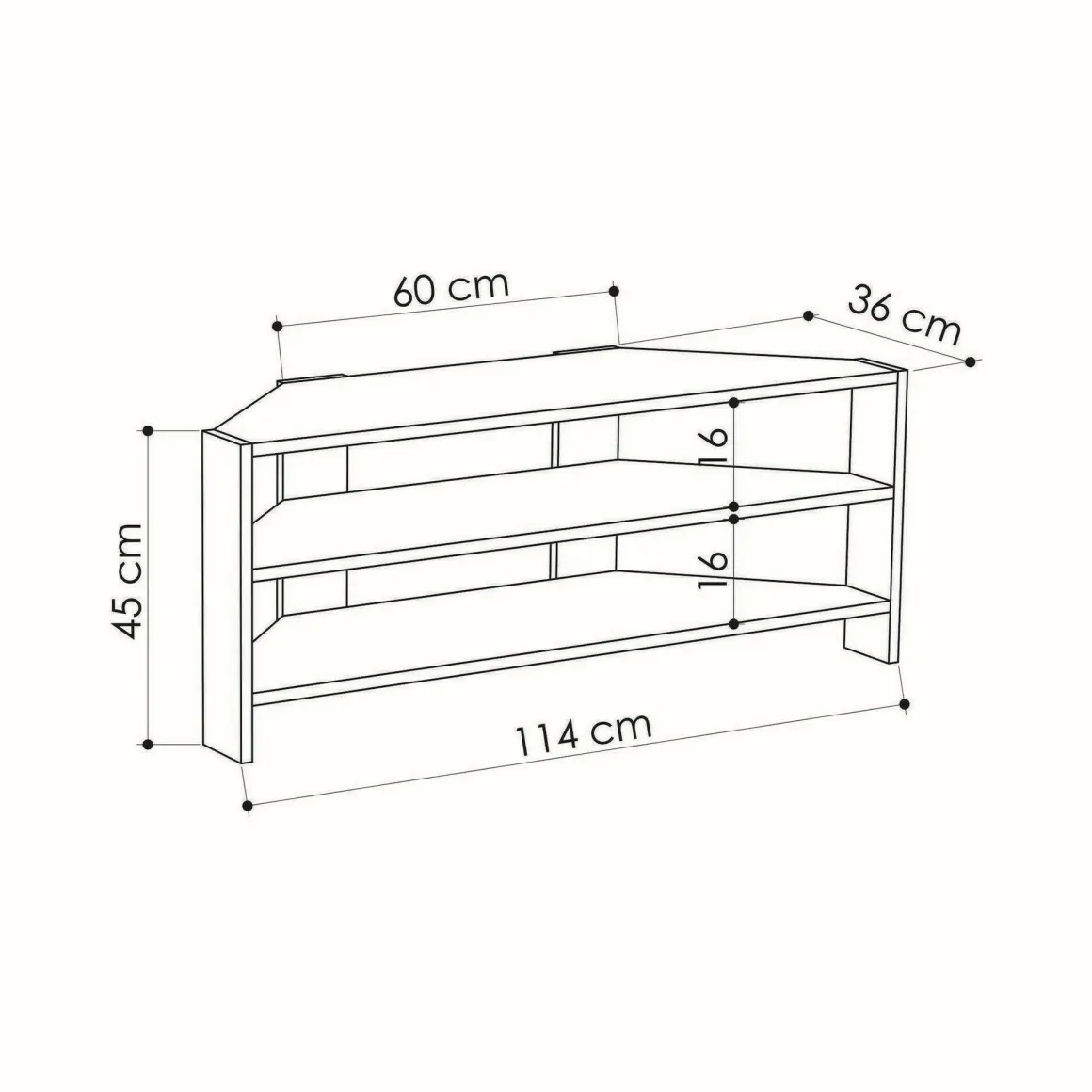 Porta TV quercia 114x36x45h cm in legno - Centauro