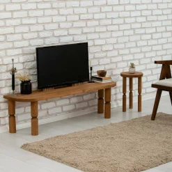 Mobili Porta Tv|Salotto > Dmora Porta TV quercia 140x35x40h cm in legno - Fengshen Marrone Quercia