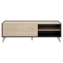 Porta TV rovere e antracite 155x43x47h cm modulabile - Allesia