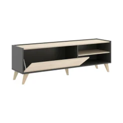Porta TV rovere e antracite 155x43x47h cm modulabile - Allesia