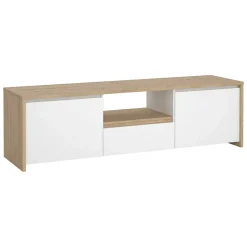 Porta TV rovere e bianco lucido 178x48x51h cm 2 ante e 1 cassetto - Ambivere