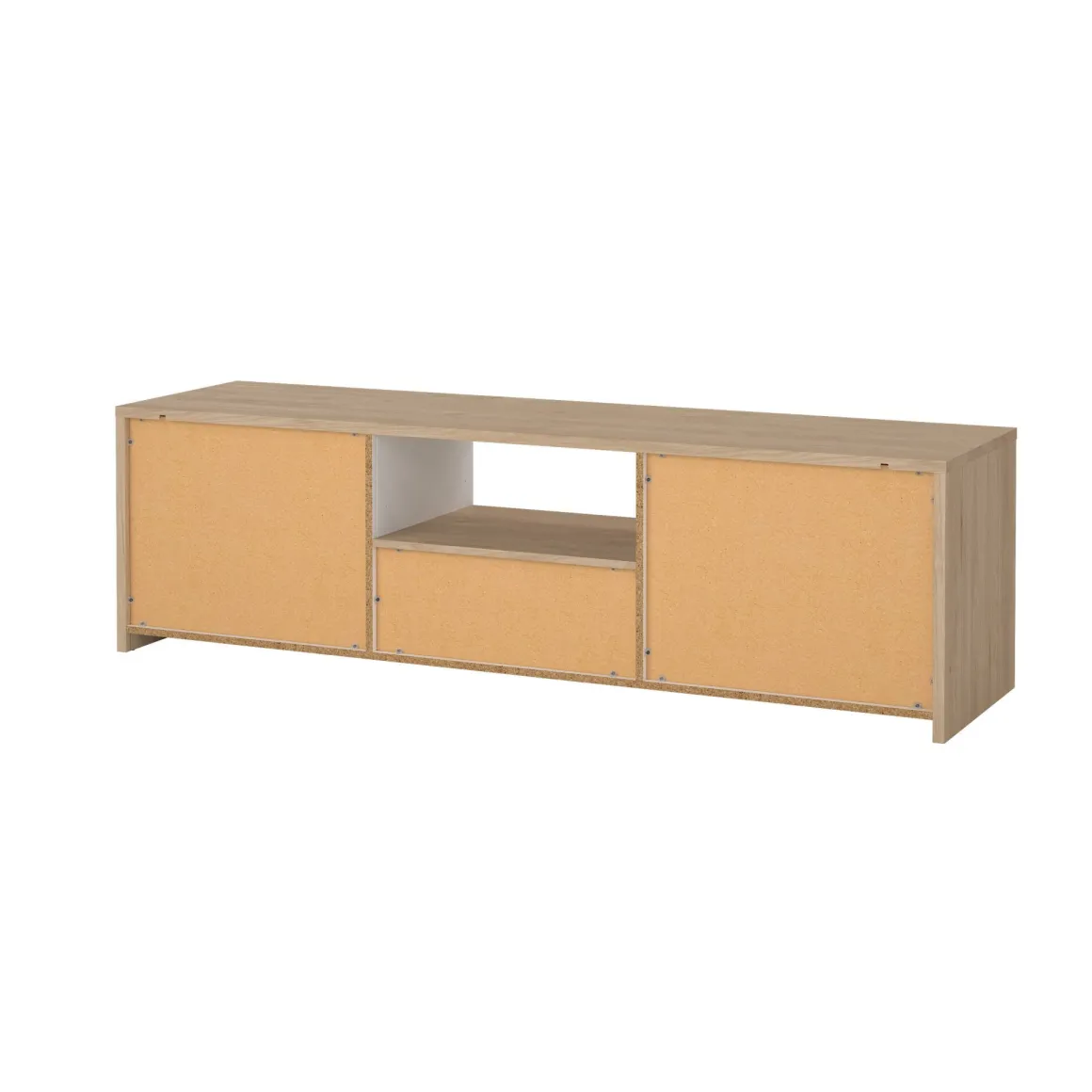 Porta TV rovere e bianco lucido 178x48x51h cm 2 ante e 1 cassetto - Ambivere
