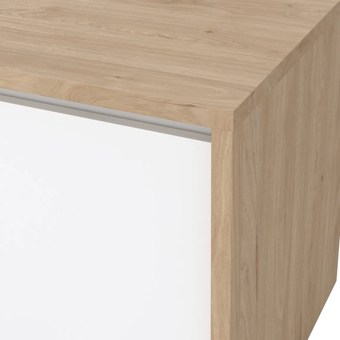Porta TV rovere e bianco lucido 178x48x51h cm 2 ante e 1 cassetto - Ambivere