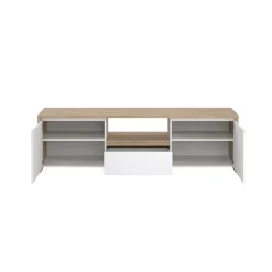 Porta TV rovere e bianco lucido 178x48x51h cm 2 ante e 1 cassetto - Ambivere
