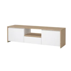 Porta TV rovere e bianco lucido 178x48x51h cm 2 ante e 1 cassetto - Ambivere