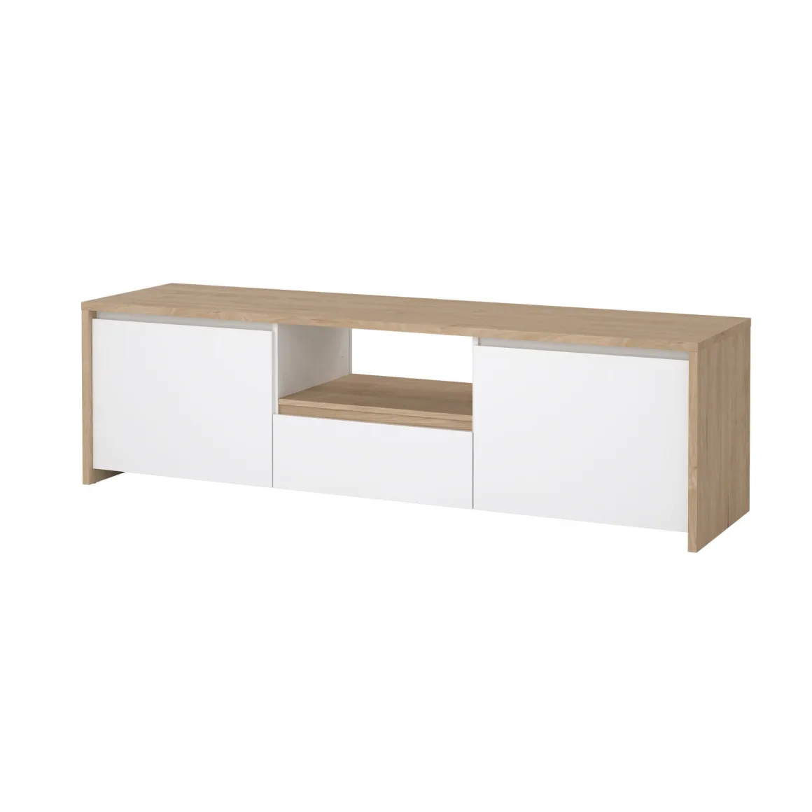 Porta TV rovere e bianco lucido 178x48x51h cm 2 ante e 1 cassetto - Ambivere
