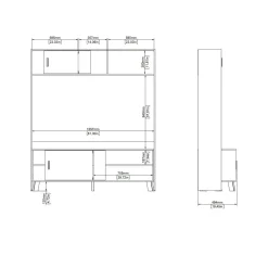 Mobili Porta Tv > Dmora Porta TV rovere e bianco 158x48x180h cm 2 ante - Nicosia Bianco, Marrone Rovere