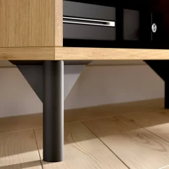Porta TV rovere nodi e antracite 164x39x48h cm modulabile - Aras