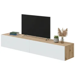 Porta TV rovere nodi e bianco 180x34x28h cm 2 ante - Senectus