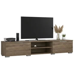 Mobili Porta Tv > Dmora Porta TV rovere 172x39x33h cm 3 ante - Ammiro Marrone Rovere
