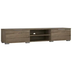 Mobili Porta Tv > Dmora Porta TV rovere 172x39x33h cm 3 ante - Ammiro Marrone Rovere