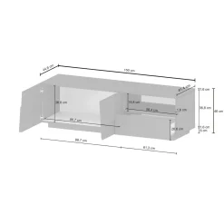 Porta TV rovere 150x44x46h cm 2 ante e 1 cassetto - Cecia