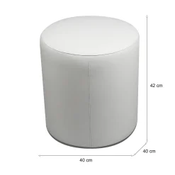 Pouf > Dmora Pouf cilindrico 40x40x42h cm - Lisboa Bianco