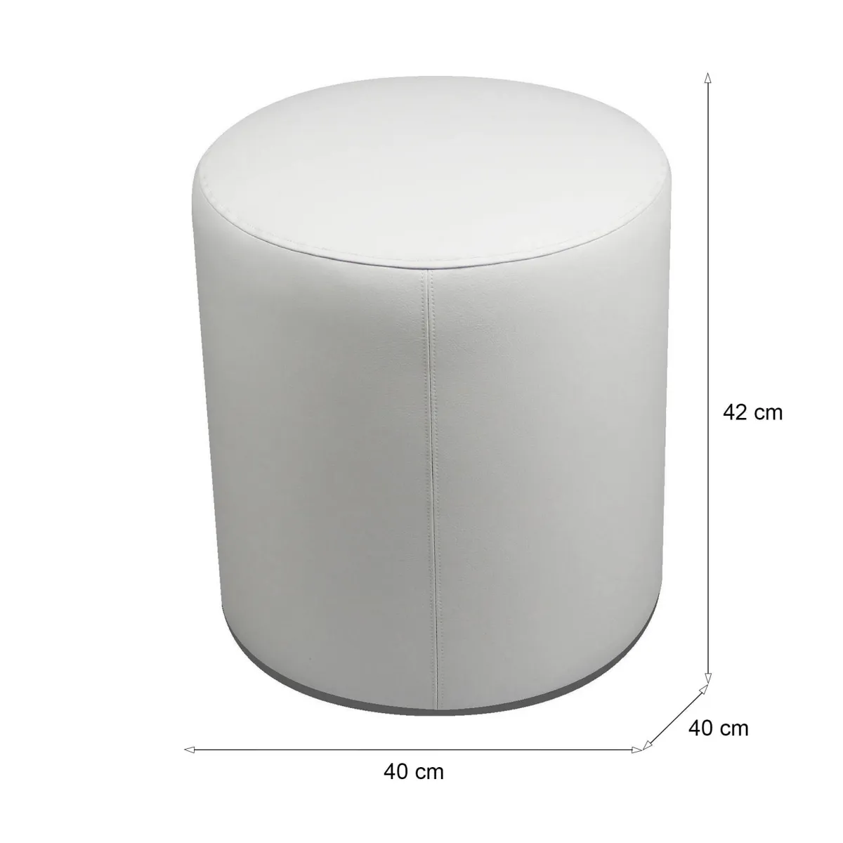 Pouf > Dmora Pouf cilindrico 40x40x42h cm - Lisboa Bianco