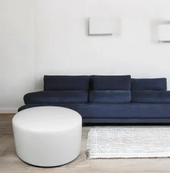 Pouf cilindrico bianco 79x79x42h cm - Anacapri