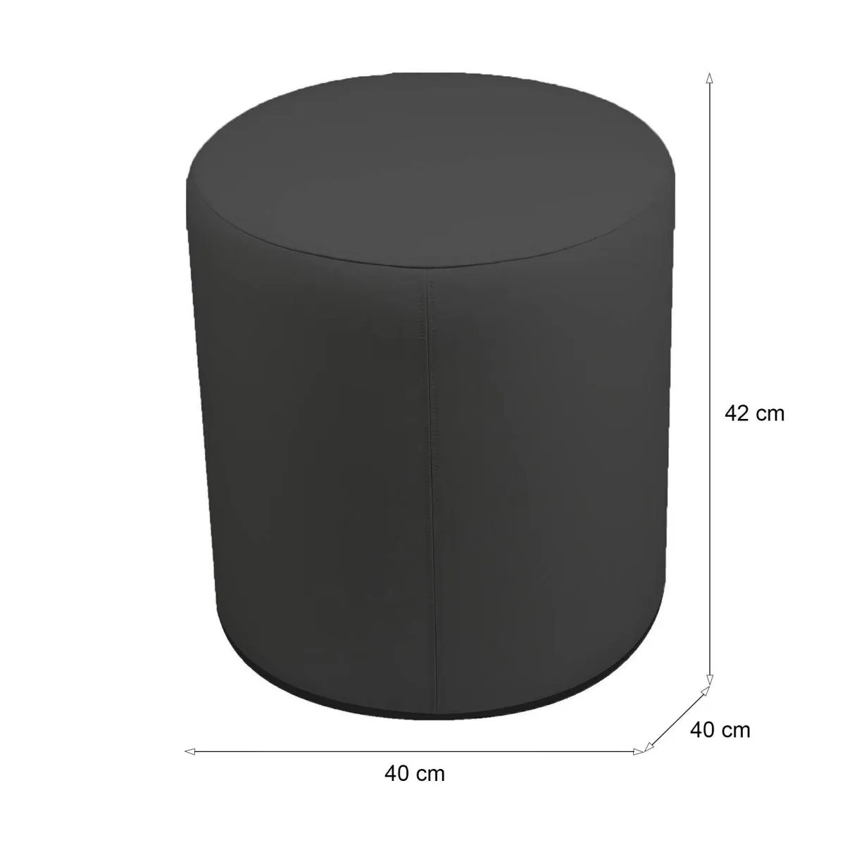 Pouf > Dmora Pouf cilindrico 40x40x42h cm - Lisboa Grigio Scuro