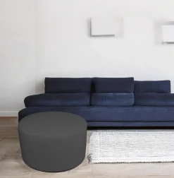 Pouf cilindrico grigio scuro 79x79x42h cm - Anacapri
