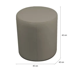 Pouf > Dmora Pouf cilindrico tortora 40x40x42h cm - Lisboa Grigio Tortora