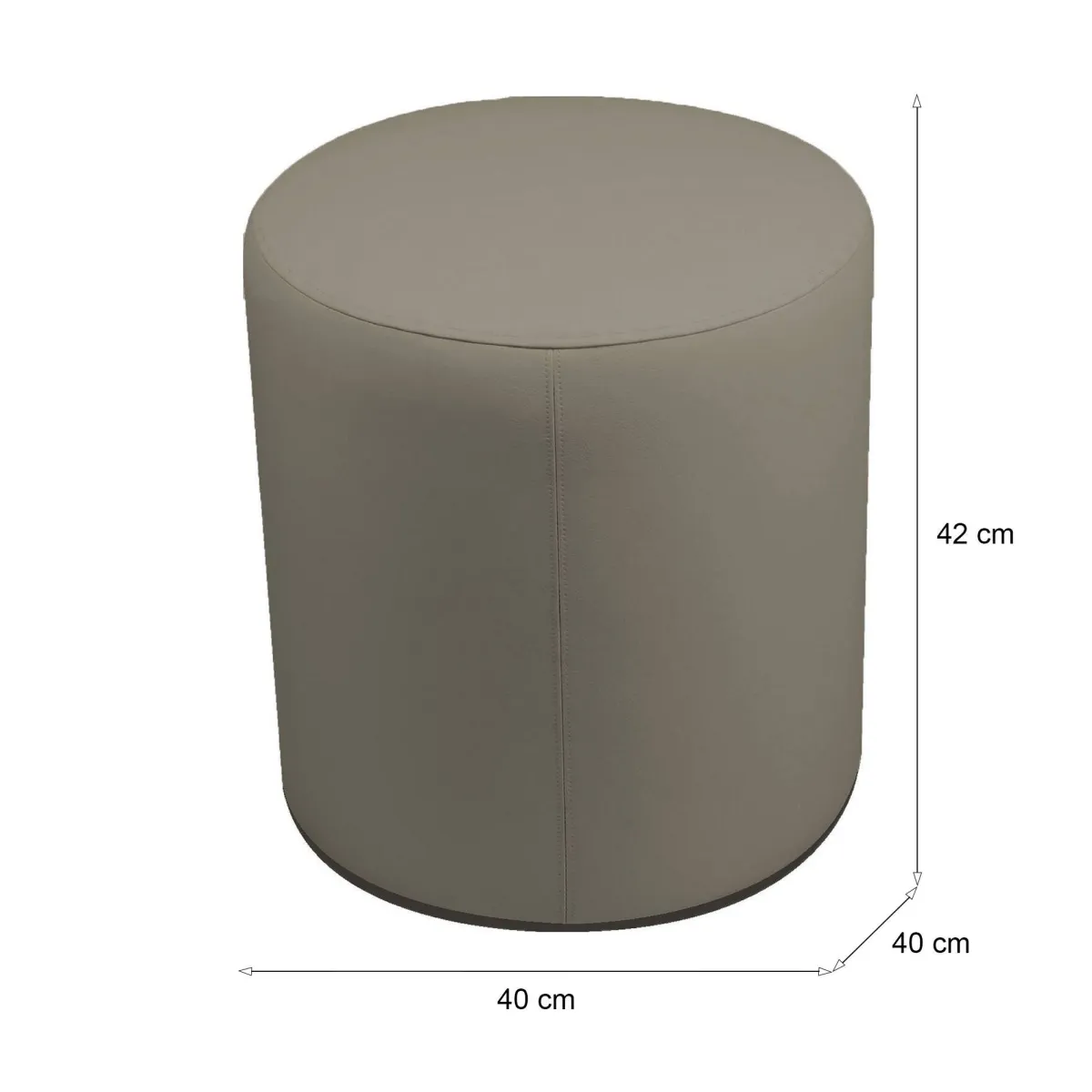 Pouf > Dmora Pouf cilindrico tortora 40x40x42h cm - Lisboa Grigio Tortora