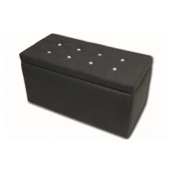 Pouf contenitore porta oggetti in ecopelle 90x45x45h cm grigio - Felicita