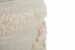 Pouf > Dmora Pouf contenitore rotondo in tessuto 35x35x40h cm - Jarrar Bianco