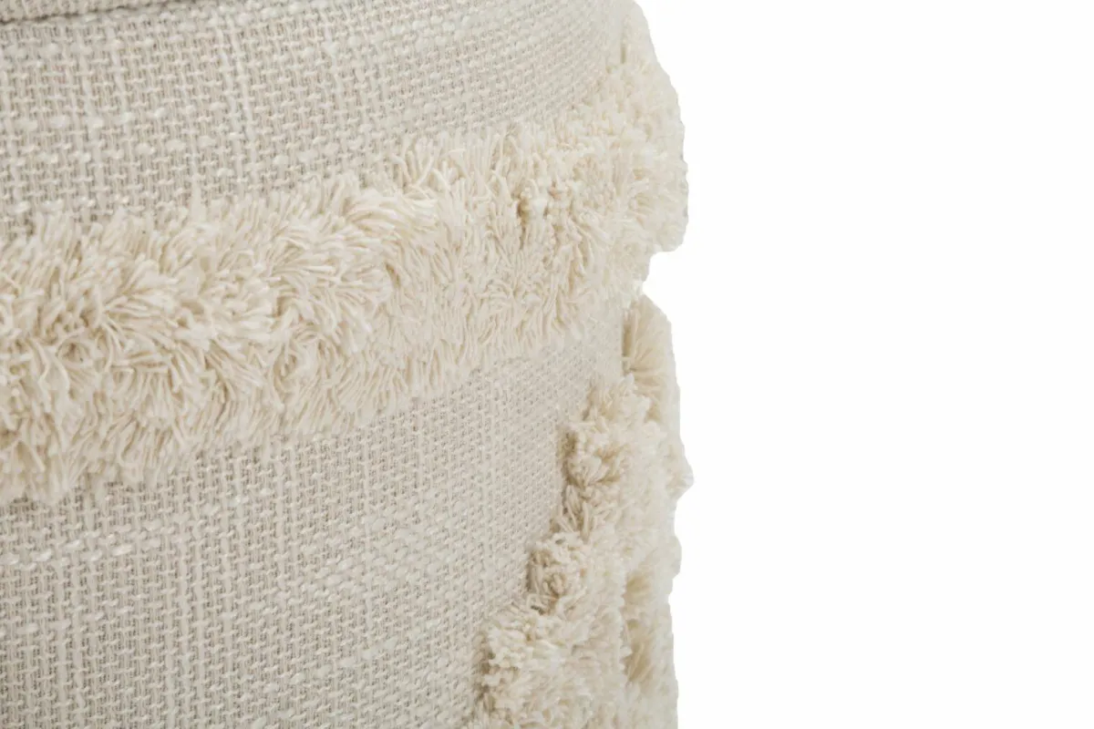 Pouf > Dmora Pouf contenitore rotondo in tessuto 35x35x40h cm - Jarrar Bianco