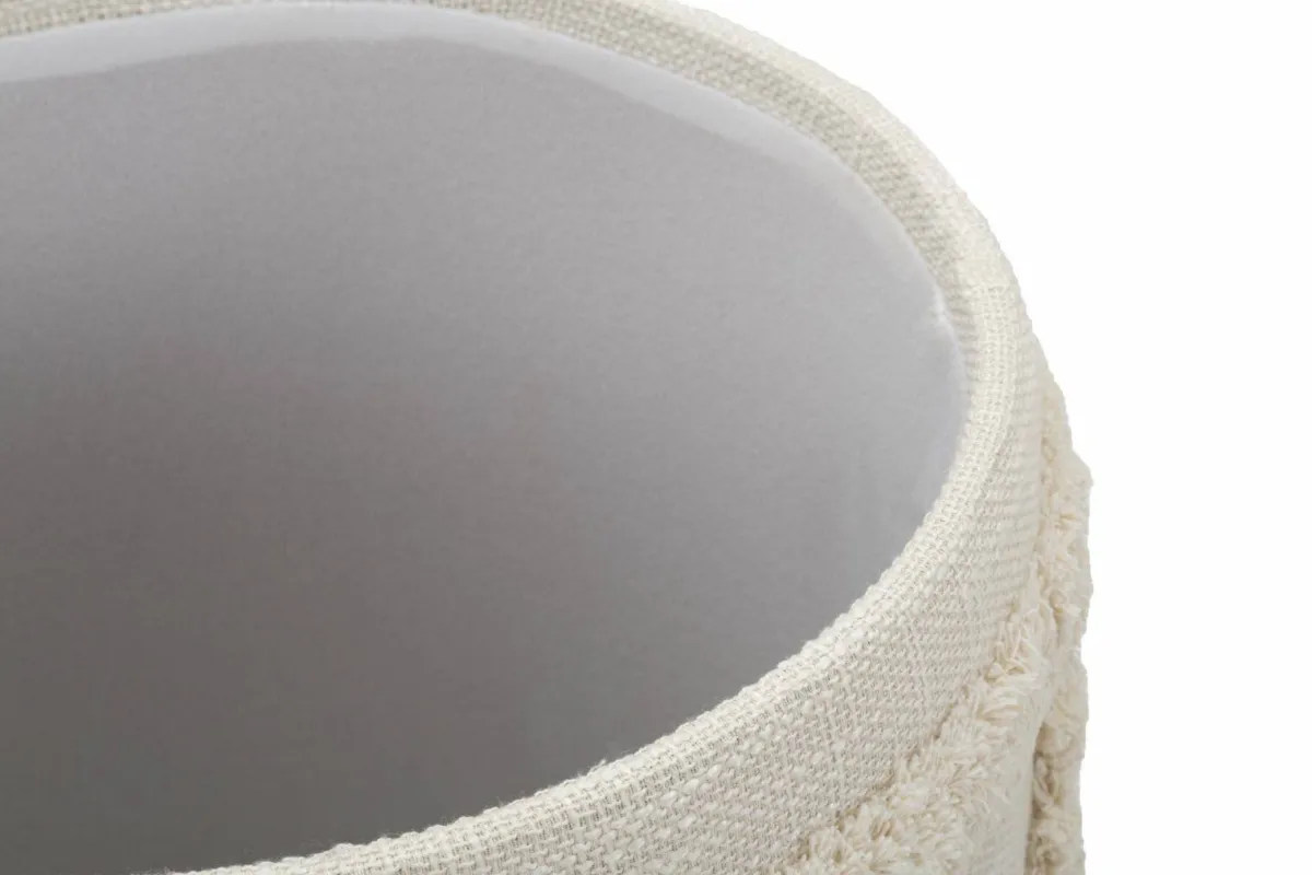 Pouf > Dmora Pouf contenitore rotondo in tessuto 35x35x40h cm - Jarrar Bianco