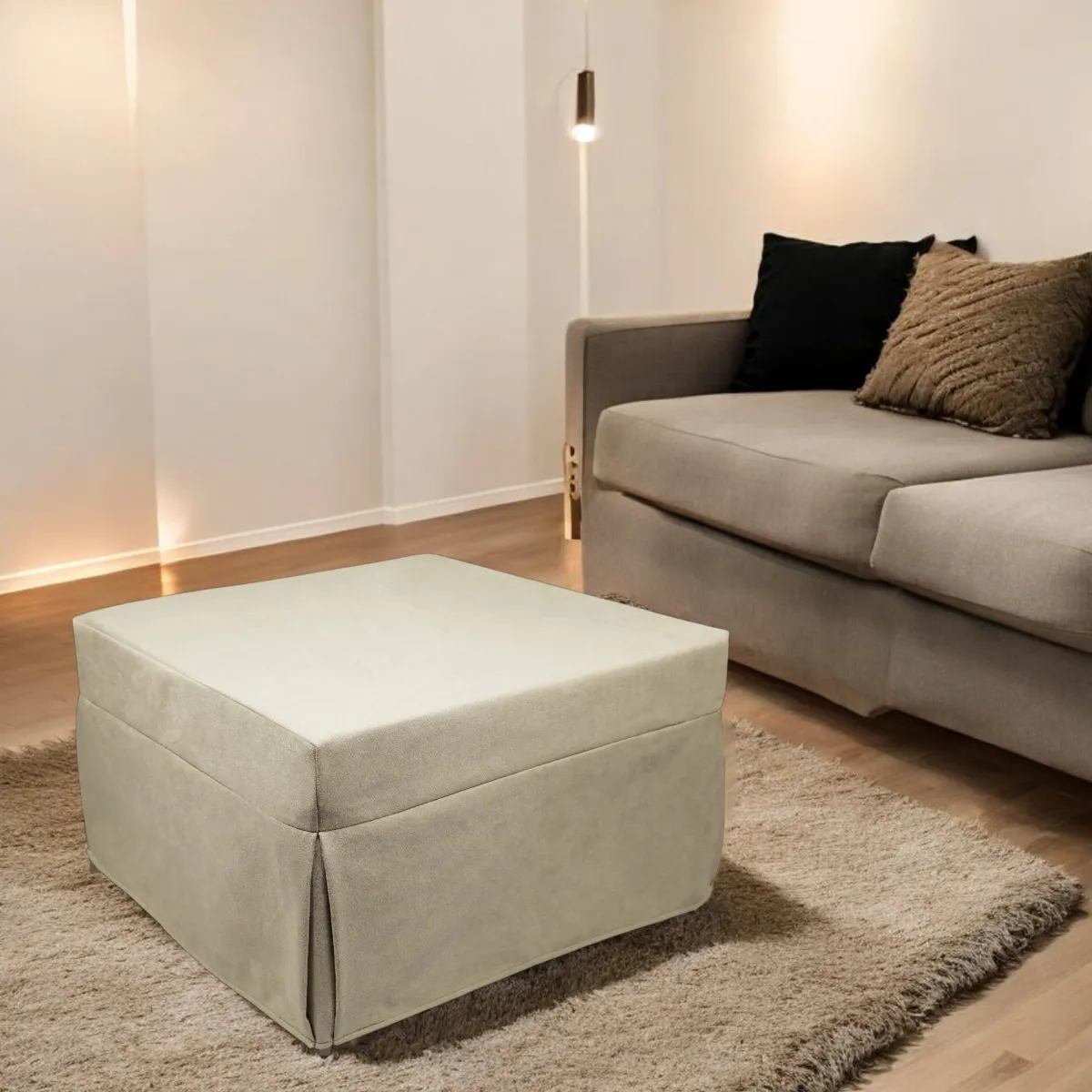 Pouf > Dmora Pouf cubico 78x78x45h cm - letto Arno Beige