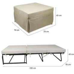 Pouf > Dmora Pouf cubico 78x78x45h cm - letto Arno Beige