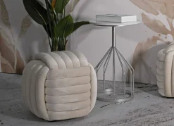 Pouf > Dmora Pouf cubico crema 45x45x45h cm - Bozzente Bianco Crema