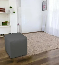 Pouf > Dmora Pouf cubico 40x40x42h cm - Accumoli Grigio Scuro