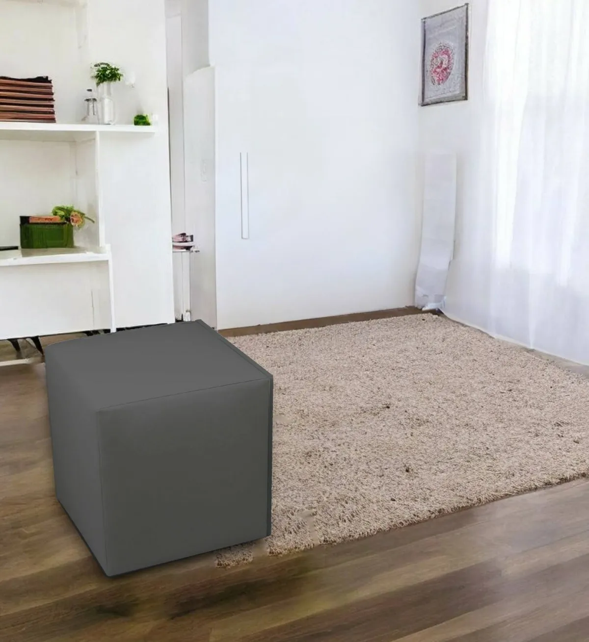 Pouf > Dmora Pouf cubico 40x40x42h cm - Accumoli Grigio Scuro